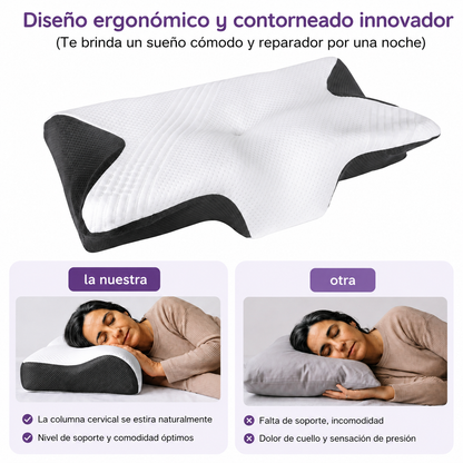 Almohada ergonómica cervical con diferentes alturas de apoyo