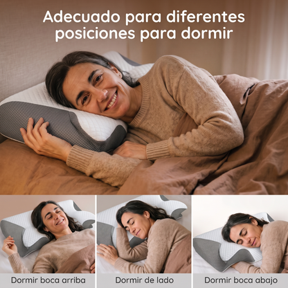 Almohada viscoelástica cervical con funda acolchada y transpirable