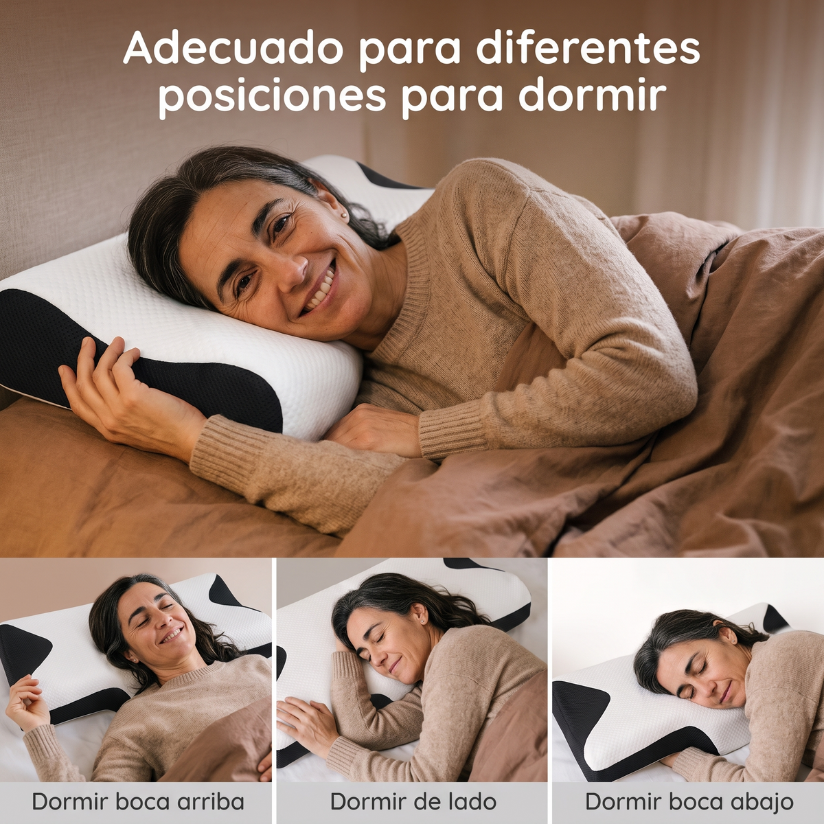 Almohada cervical Flexsalud para dormir de lado o boca arriba
